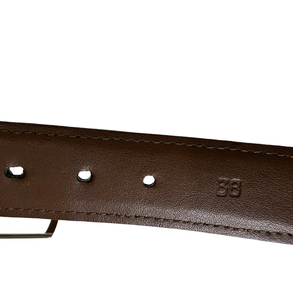 Torino USA Brown Heavy Full Grain Leather Blue Paracord Stretch Woven Belt‎ 38